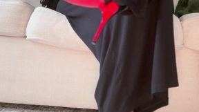 Executive Shoeplay: One Heel Dangling Tease on the Couch
