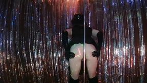 Police woman dances around strip pole ( live and private )