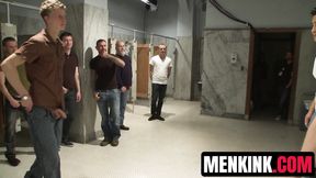 Group of sex hungry bathroom cruisers rip off Ethan Hunter