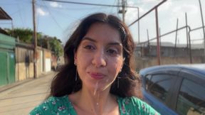 Country Slut Sucks Three Cocks and Gets a Lot of Cum on Her Face - Public Cumwalk