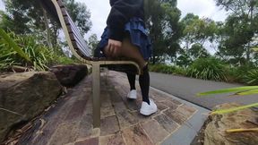 Walking Around in the Busy City, Riding a Dildo in the Park and Testing My New Toy