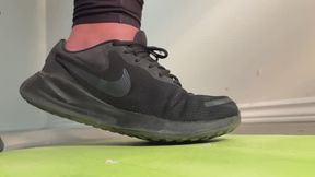 (J4) I start off squishing a few cities in my worn smelly sneakers then take them off for the ultimate humiliation