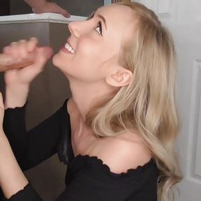 Marissa Sweet Stroking a Cock and Getting a Facial Behind the Scenes