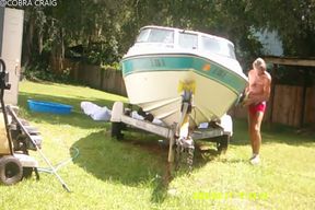 9-21-26 COBRAS BUFFING OUT THE RED NECK BOAT POOL AND DISCUSSING A CLEAR COAT FOREASY MAINTENANCE.