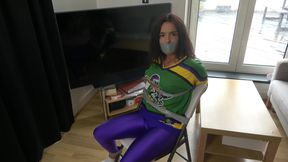 Latina in: Hockey Team Member Taped up to a Chair and Tape Gagged! (4k)
