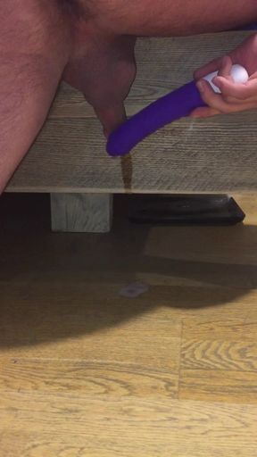 Milking Out Two Ruined Orgasms Using My Roommate's Vibrator with Lots of Loud Moaning