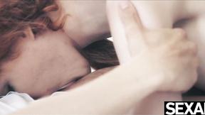 Hot sexy redhead rides her man's shaft to intense multiple orgasms