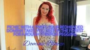Picnic with a Twist: Your Redheaded Domina Takes You Deep in the Forest for a Rough Strapon Pegging audio