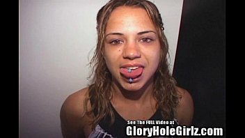 Latin Princess Gives Mouth and Pussy in GloryHole