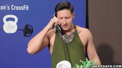 Roman Todd has a private gym session with Dalton Riley in his gym