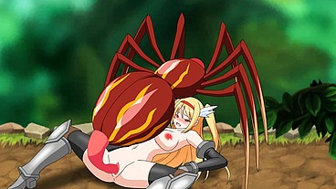 depraved spider monster fucks cutie in pussy and ass filling holes to the top part 2