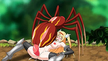 depraved spider monster fucks cutie in pussy and ass filling holes to the top part 2