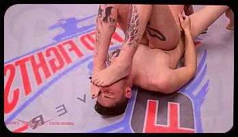 Intense Naked Wrestling Match with Tattooed Beauty Charlotte Sartre
