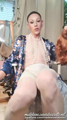 pulling off my wig - The Moment Between Two Mirrors