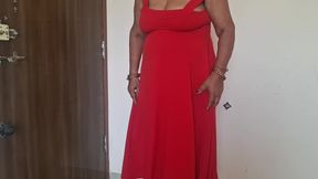 Dirty Red Dress on Demand Hairy Cunt