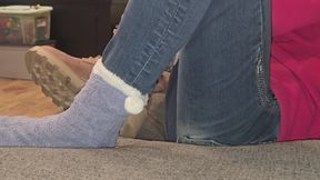 Chrissy candid boots and sock play