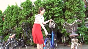 Sayuri Hayama as Miki, the insatiable housewife cycling for pleasure.