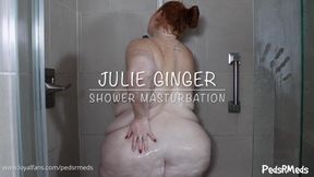 Julie Ginger Shower Masturbation