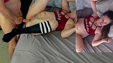Step Daughter Eve Surprises Her Step Dad w/ 2 Webcams Setup to Make Movie with her SEXY NAKEDness Fucking/Licking Different Vantage Points