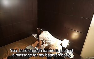 Japanese hotel massage gone wrong Subtitled in HD