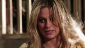 ”Perfect hottie Scarlett Red taking huge cowboy shaft”