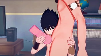 Naruto Yaoi Hentai 3D - Sasuke handjob to Naruto with a boy sex toy - Japanese asian manga anime game porn