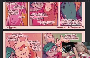 Anthro Threesome anal blowjob gay cum in ass furry comic