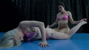 Two Amazing Looking Ladies at the Gym Showing Who Is Stronger