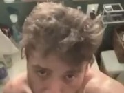 Horny Boy Busts a Huge Nut in Straight Friends Bathroom