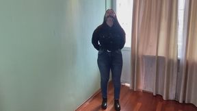 girl in total jeans got gagged