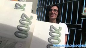 Amateur Laura is fucked hard at the bottom of the public stairwell