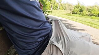 Peeing in my trousers in a park part two