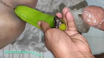Part-2 Big green banana deeply fuck into tight asshole. Double load Desi teen boysex first time get fuck by friend. bangla gaysex
