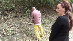 Desperate housewife spreads her biggest ass on the street for a fuck