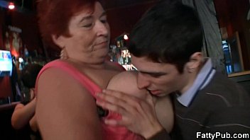 Crazy plump chicks have fun in the bar