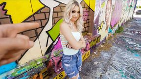 Stepdaddy's Car - Darling blonde teen Britt Blair deepthroats and rides