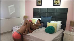 passionate sex of girls at their stepfather's house.