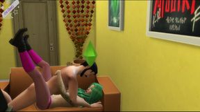 Green Haired Asian Has A Few Drinks And Fucks Stranger In VIP Room