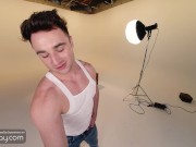 RB Gay: Muscle Model Michael Boston Sucks Producer's Huge Dick at a Photo Shoot | HD Porn