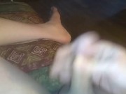 Quick yank while watching porn