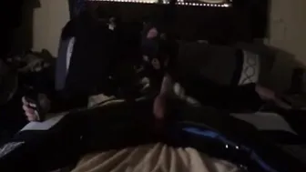 Twink in Spandex Self-Bondage with Vibrating Sex Toy