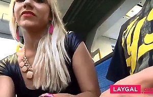 slut in vinyl dress jerks off