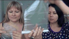 BLOWING UP and POPPING PLASTIC BAGS 20c