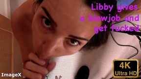 libby gives a blowjob and get fucked