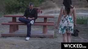 WICKED - Cute Scarlett Alexis Buttplug Park Tease &amp; Fucks Older Stud