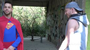 Funny porn James Kamui fucked raw by Kevin David in Superman suit