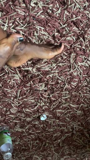 Hot Ebony Babe Foot Massage Section