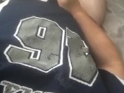Cum in football jersey