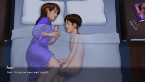 Stepmom and stepson making love under the covers