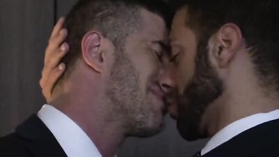 Argentinian muscle hunk Valentino Medici takes on two guys for a steamy threesome